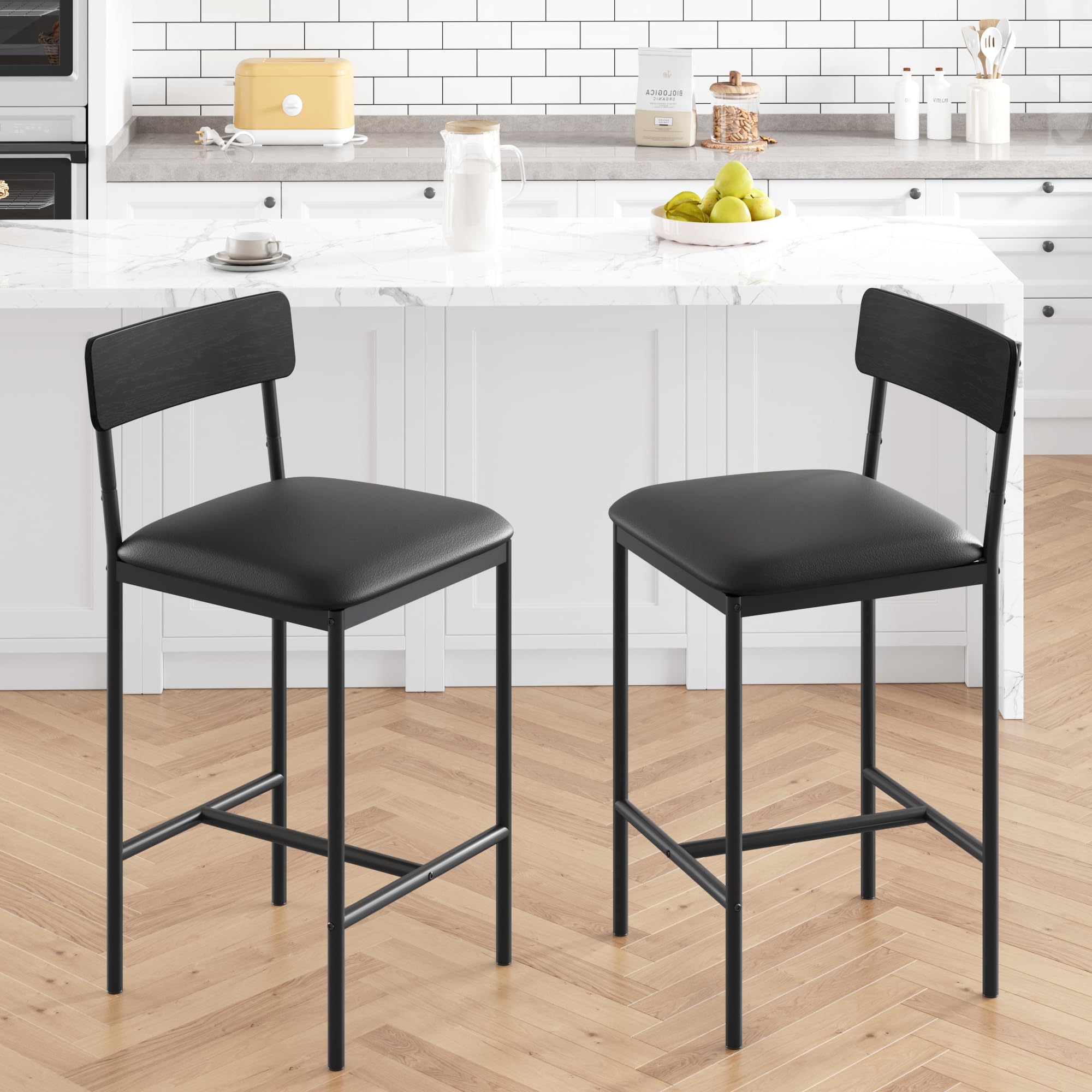Dining Table Set for 2 with 3 Storage Shelves, Pub Table Set, Kitchen Counter Storage Bar Table Set for Small Spaces, Apartment