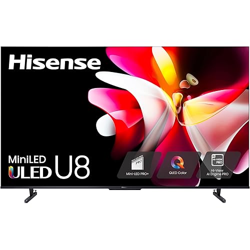 Hisense 55-Inch Class U8 Series Mini-LED ULED 4K UHD Google Smart TV (55U8N) - QLED, Dolby Vision IQ, Dolby Atmos, Full Array Local Dimming Pro, 144Hz Game Mode Pro, Alexa Compatibility