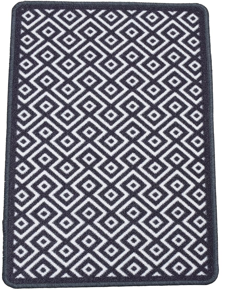 SrS Rugs® Riviera Kitchen Door Mat Hallway Runner Diamond Design Machine Washable Rug (80cm x 150cm, Grey)