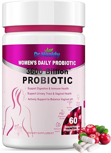 Probióticos para mujeres, probióticos vaginales, 120 mil millones de UFC por porción, 3600 mil millones de UFC por botella para salud digestiva,