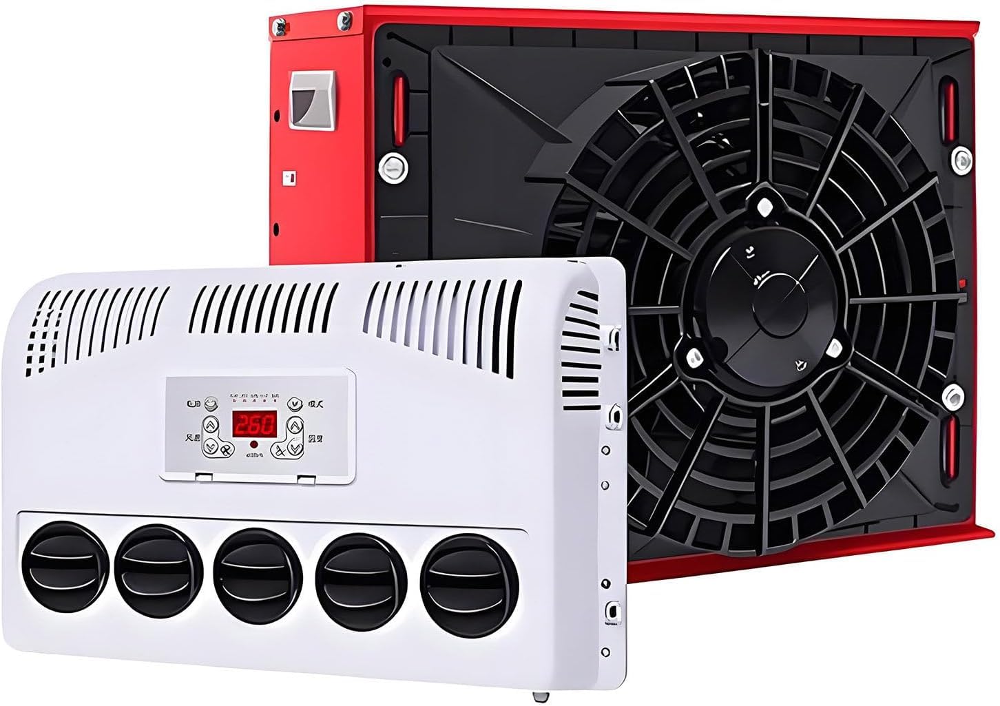 SXXAZLDP 11000 BTU 12V 24V Split Rooftop Air Conditioner for Semi Trucks RV Bus Caravan, Under Dash AC Unit