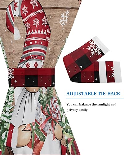 Miniatura 4 de Cortinas de puerta francesa de Navidad para ventana de puerta, panel de cortina con bolsillo para barra con alzapaños para luz lateral delantera y