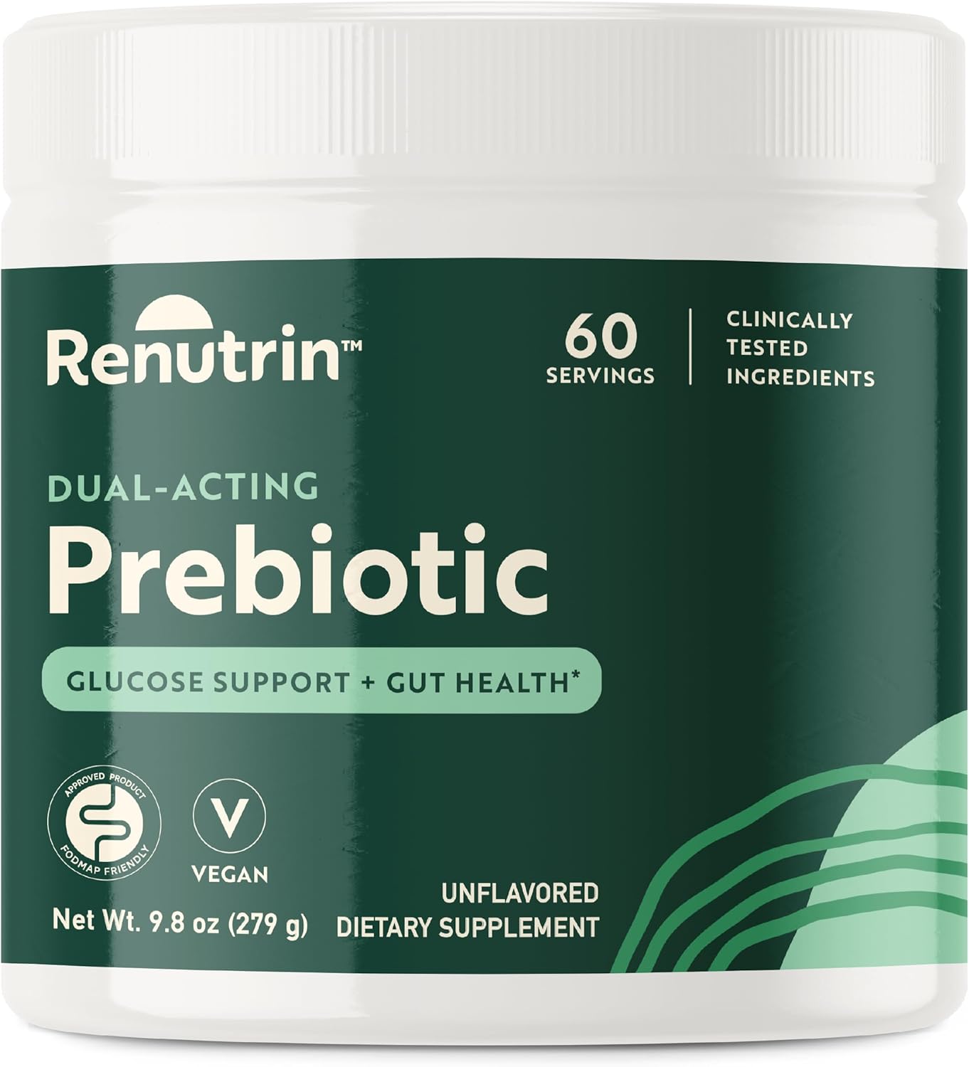 Dual-Acting Prebiotic - Great Source of Fiber - FODMAP Certified, Promotes Regularity, Gut & Metabolic Health, Digestive and Immune Support - Unflavored - 1 Count - 60 Servings