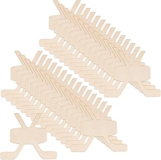 Framendino, 35 Pack Unfinished Wood Hockey Stick for DIY Project Painting Drawing Home Party Decoration Crafts