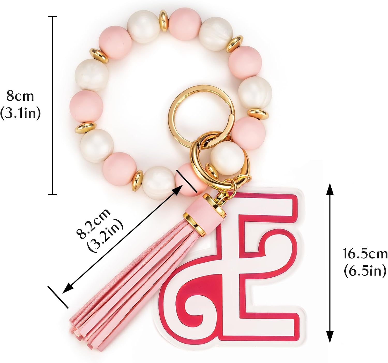 Letter Initial Keychain Beaded Bracelet Wristlet Keychain Keychain Accessory Cute Keychain image 4