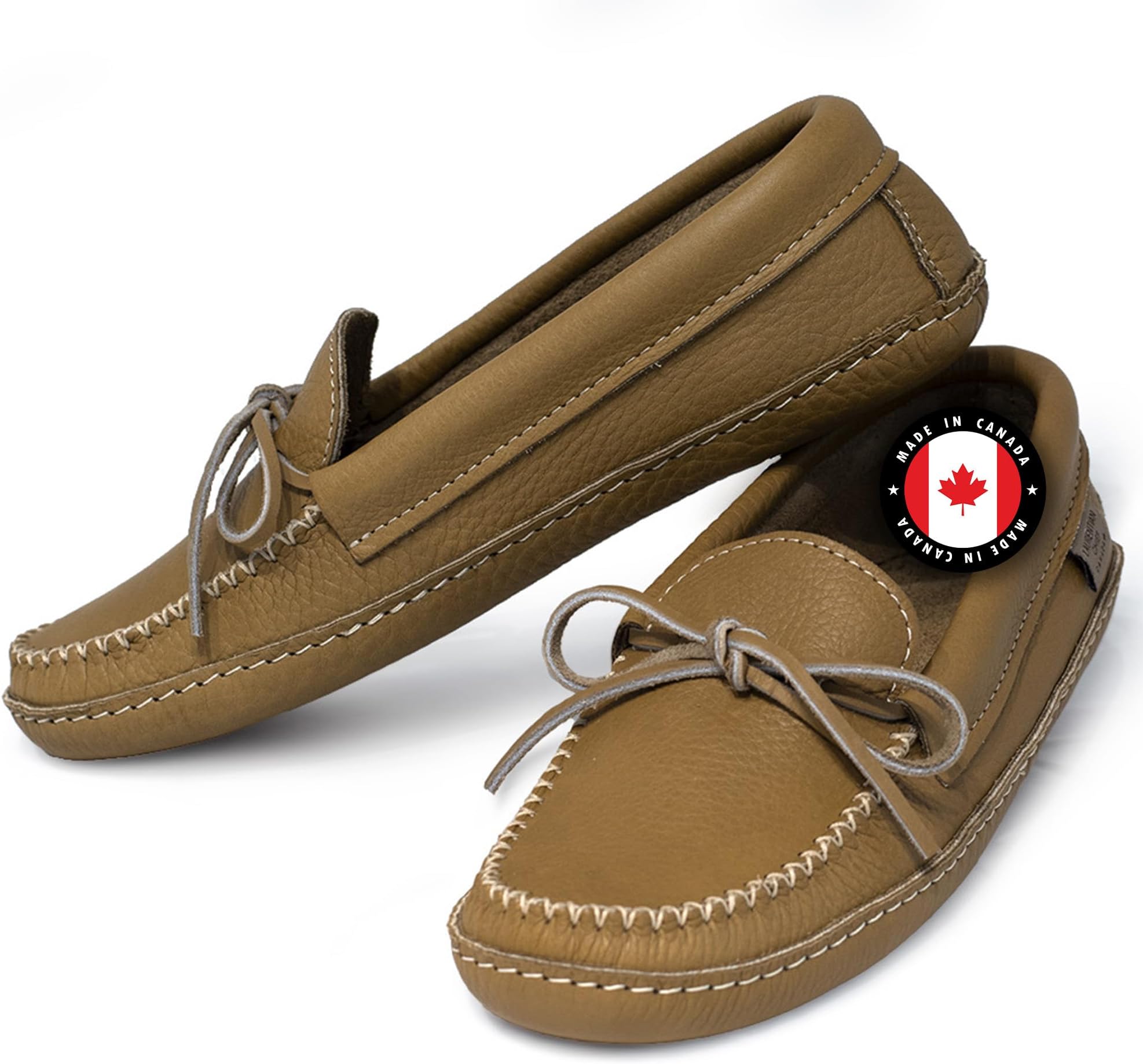 Moccasin Slippers for Women with Genuine Cowhide Leather - Canadian Quality Durable Comfortable Stylish Indoor Fancy Shoes for Ladies