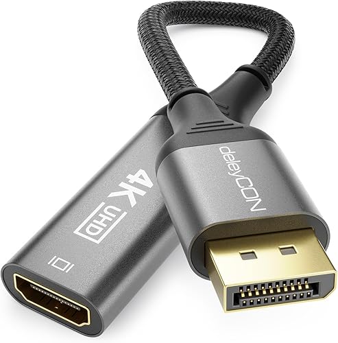 deleyCON 4K DisplayPort zu HDMI Adapter (für HDMI Monitor/TV/Beamer) - Unidirekt