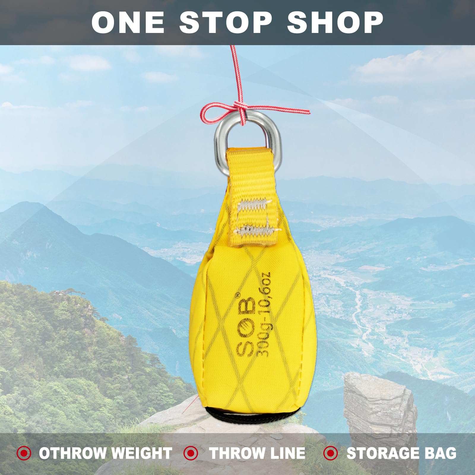 SOB Outdoor Bolsa de Peso para Lanzar con Anillo D 300g Amarilla