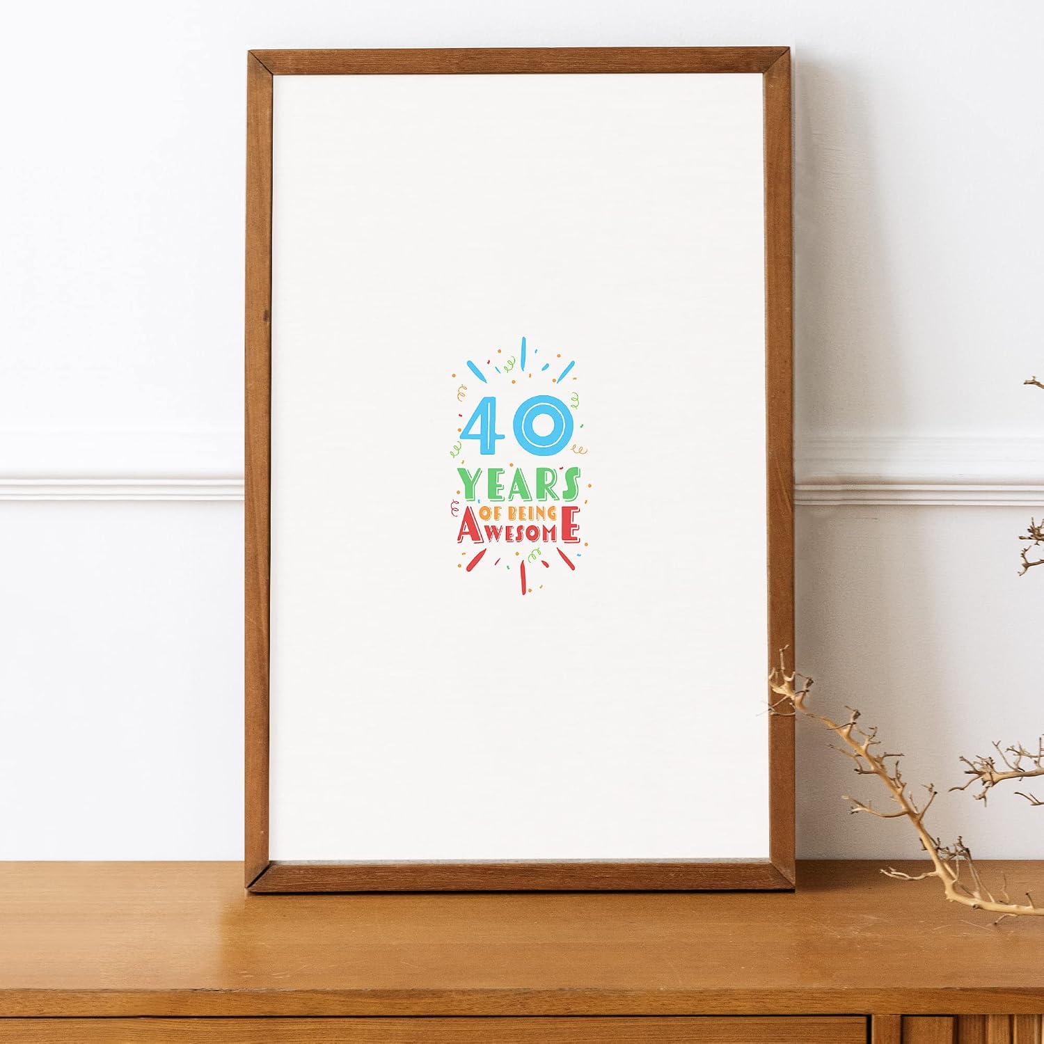 Karto 40th Birthday Signature Board - Awesome | Unframed, 11x17 in Poster Size, Party Supplies, Guest Book or Card Alternative