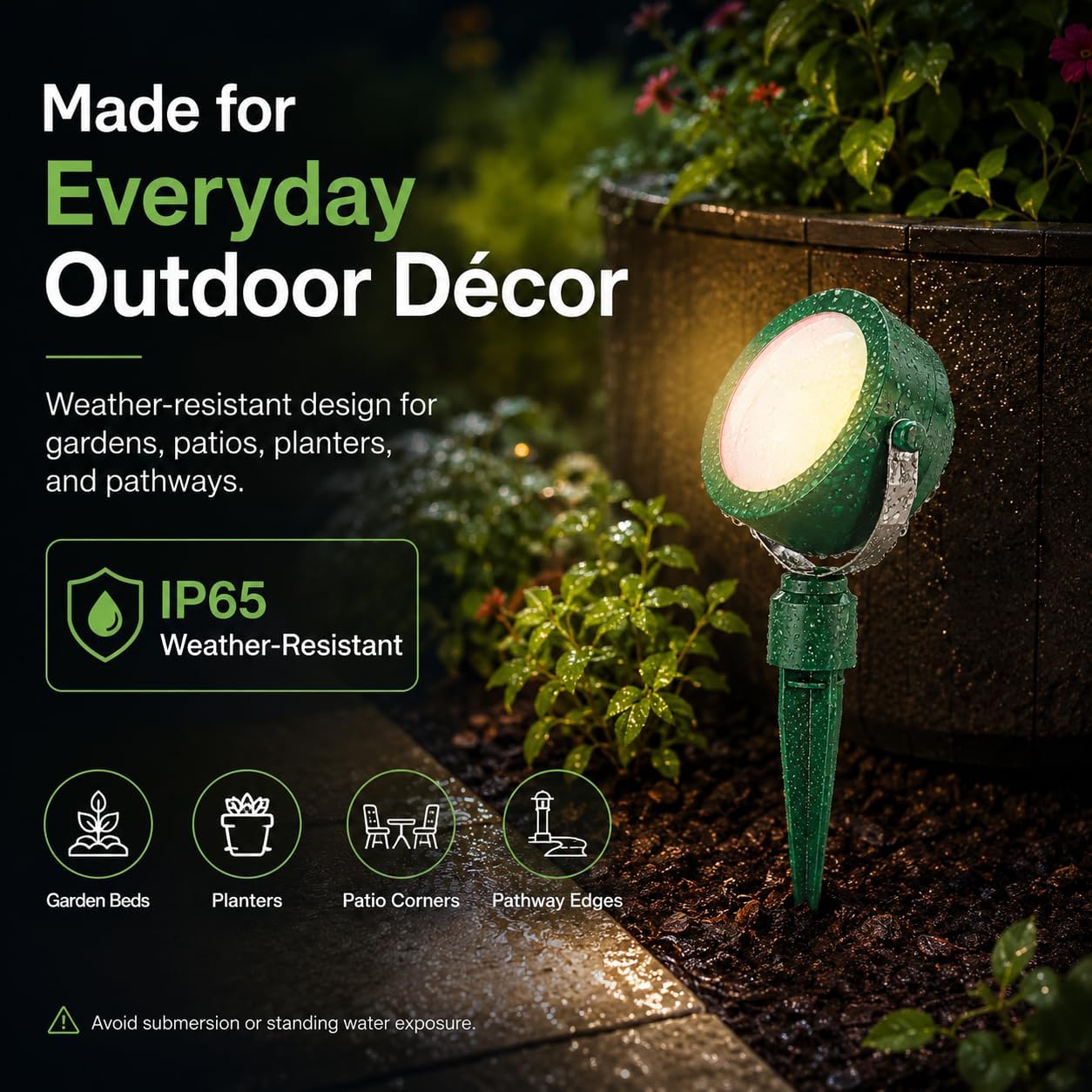 Cordless Landscape Light Rechargeable, Color Changing Garden Lighting, Waterproof Spotlight Outdoor with Remote, Used for Garden Bonsai Path Holiday Atmosphere Light Decoration