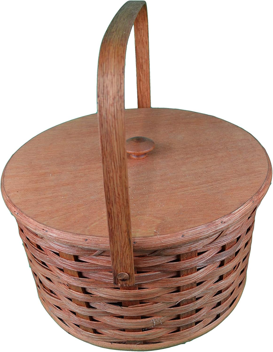 Round Double Pie Carrier Basket with Tray and Lid, 12" X 7". An Ingenious Design Used to Carry up to Two Pies At Once