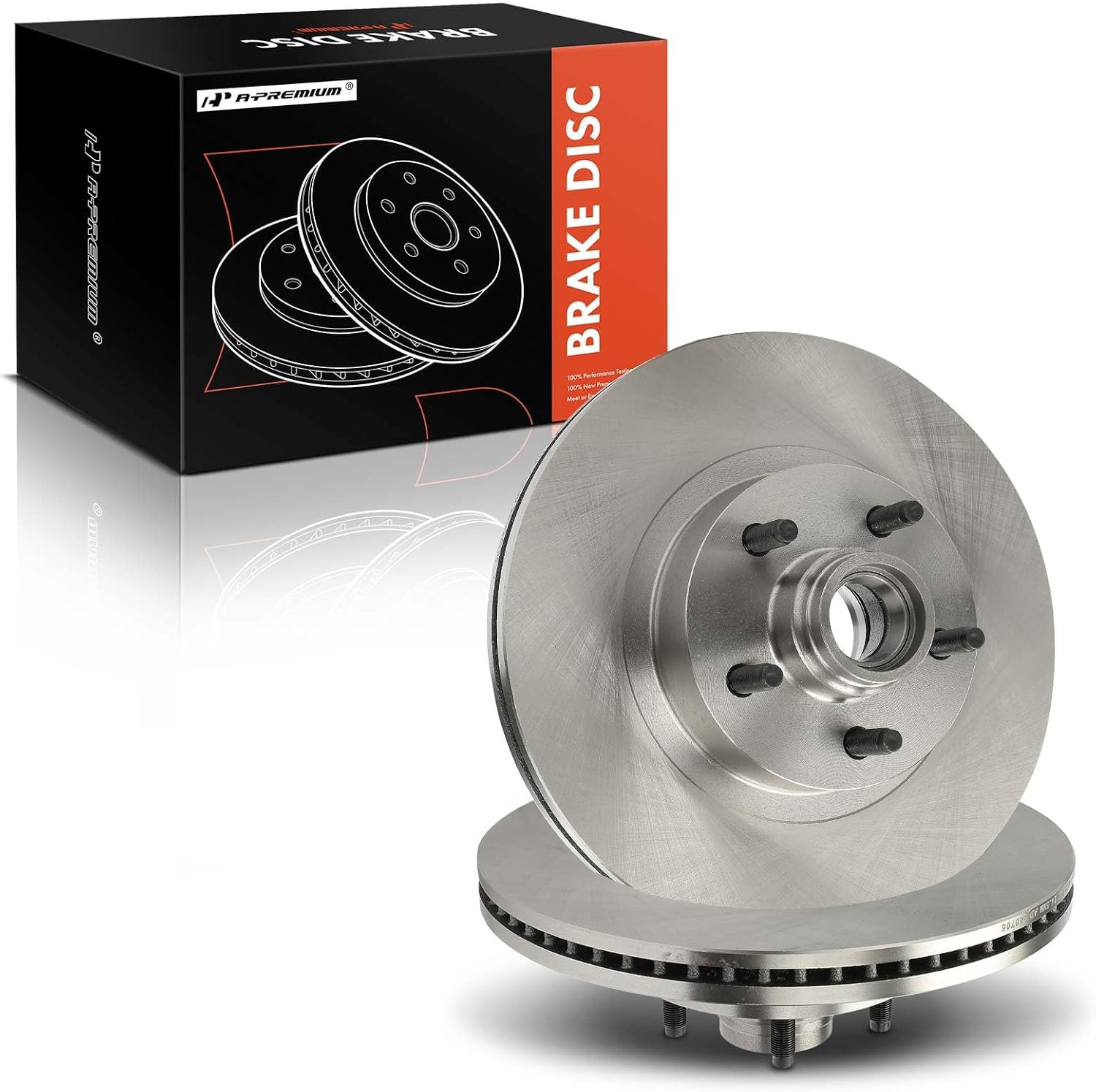 A-Premium 12.00 inch (304.9mm) Front Vented Disc Brake Rotors Compatible with Select Ford Models - Explorer Sport 2001-2003, Explorer Sport Trac 2001-2005, RWD, 2-PC Set