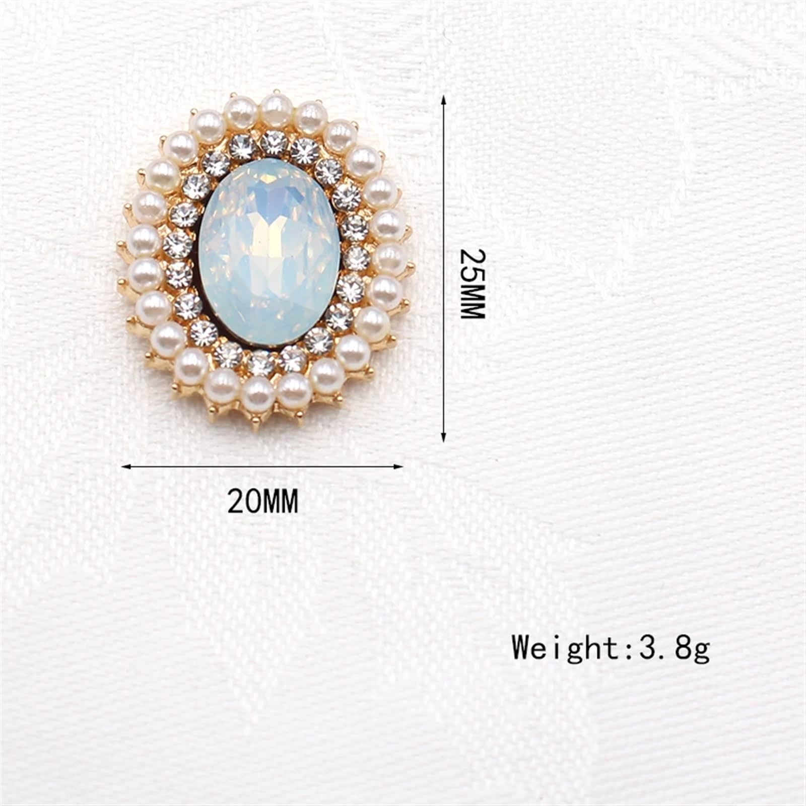 Bottoni automatici in metallo, bottoni per jeans, Bottoni 10 pz/lotto 25*20 MILLIMETRI Bottone Perla for Abbigliamento Cucito FAI DA TE for l'artigianato Gioielli Decorativi for Accessori for Capelli
