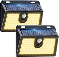 Vista 10 de Paquete de 6 luces solares con sensor de movimiento para exteriores, luces solares súper brillantes impermeables, 3 modos de iluminación, luz