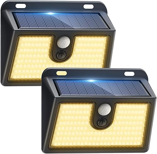 Miniatura 10 de Paquete de 6 luces solares con sensor de movimiento para exteriores, luces solares súper brillantes impermeables, 3 modos de iluminación, luz de