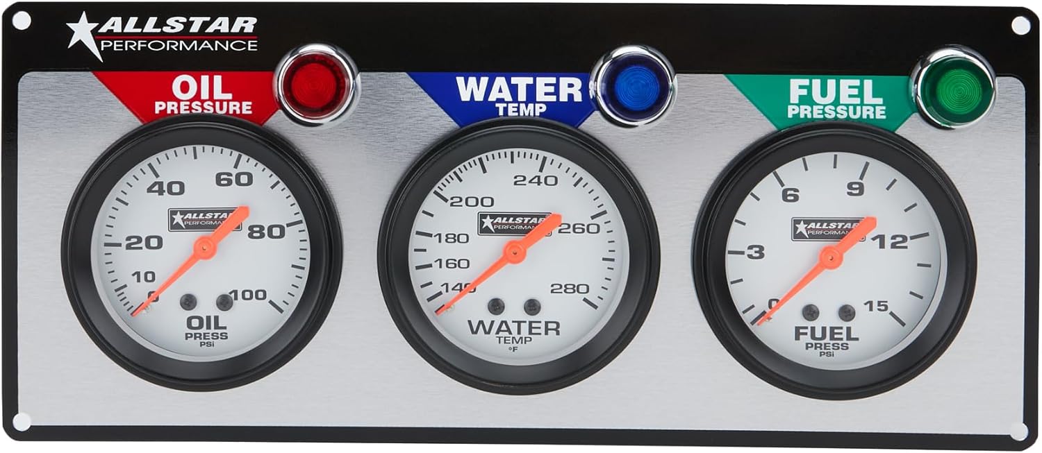 Allstar Performance ALL80092 3-Gauge Panel Kit, OP/WT/FP