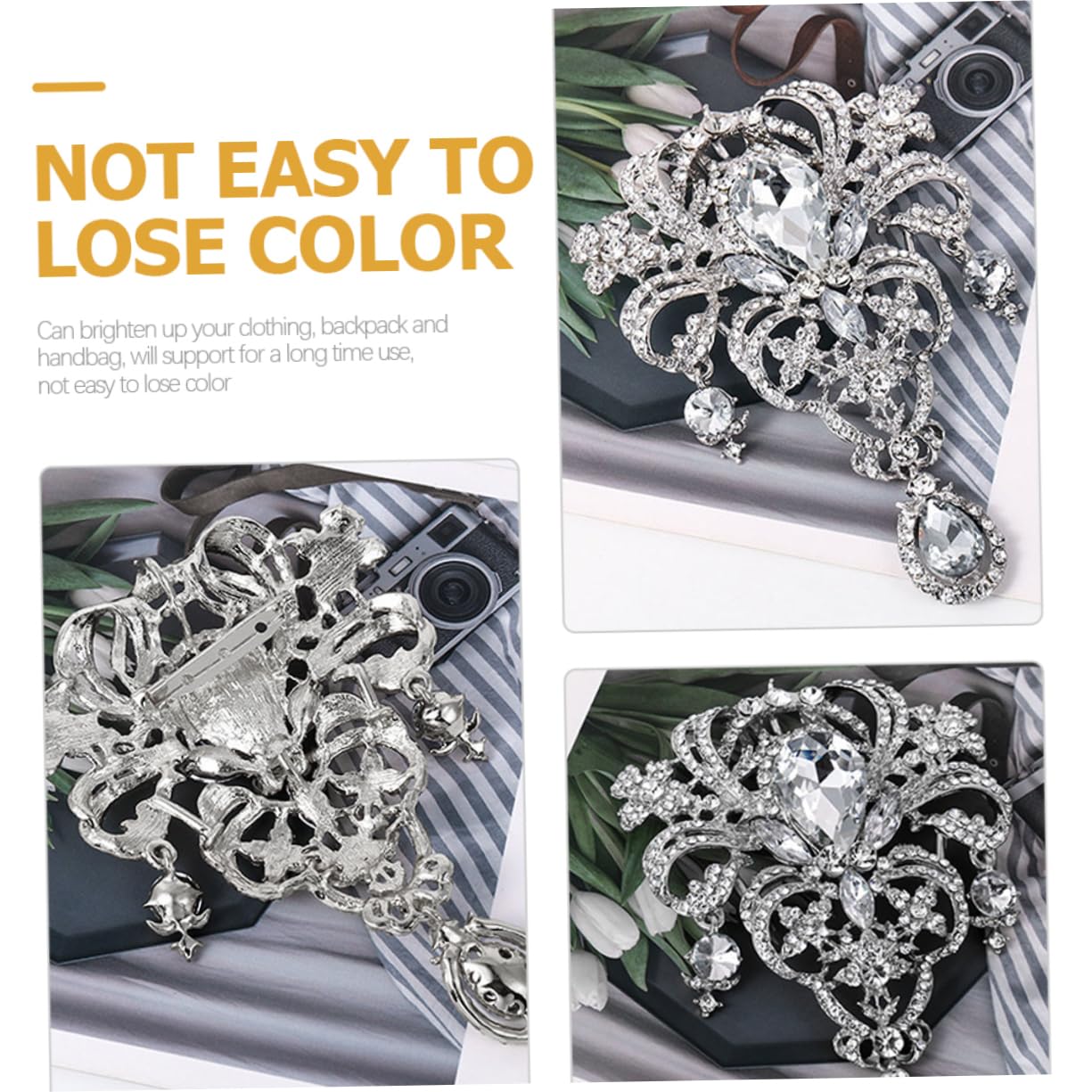 Festival Broschen Frauen Silber Strassbrosche stilvolle Corsage Pin für Kleidung und Dez.