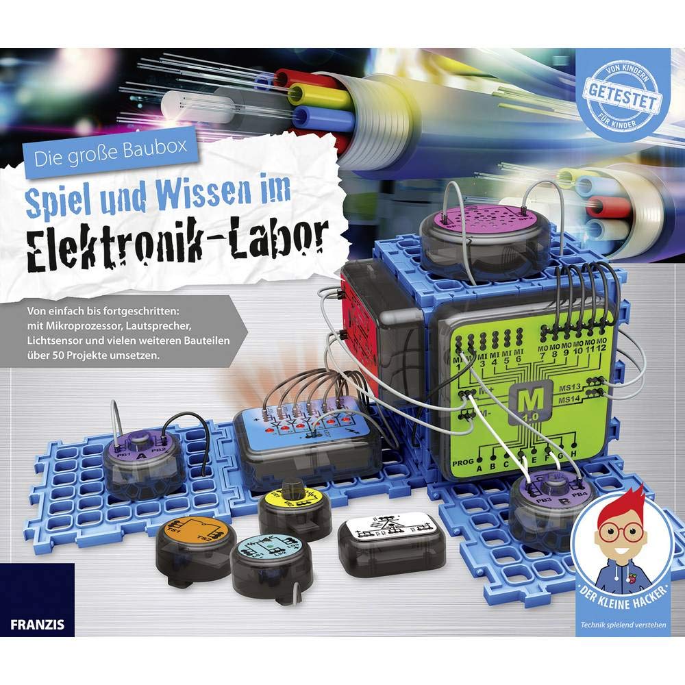 FRANZIS young Explorer Die große Baubox: Spiel und Wissen im Elektronik-Labor | Ab 8 Jahren