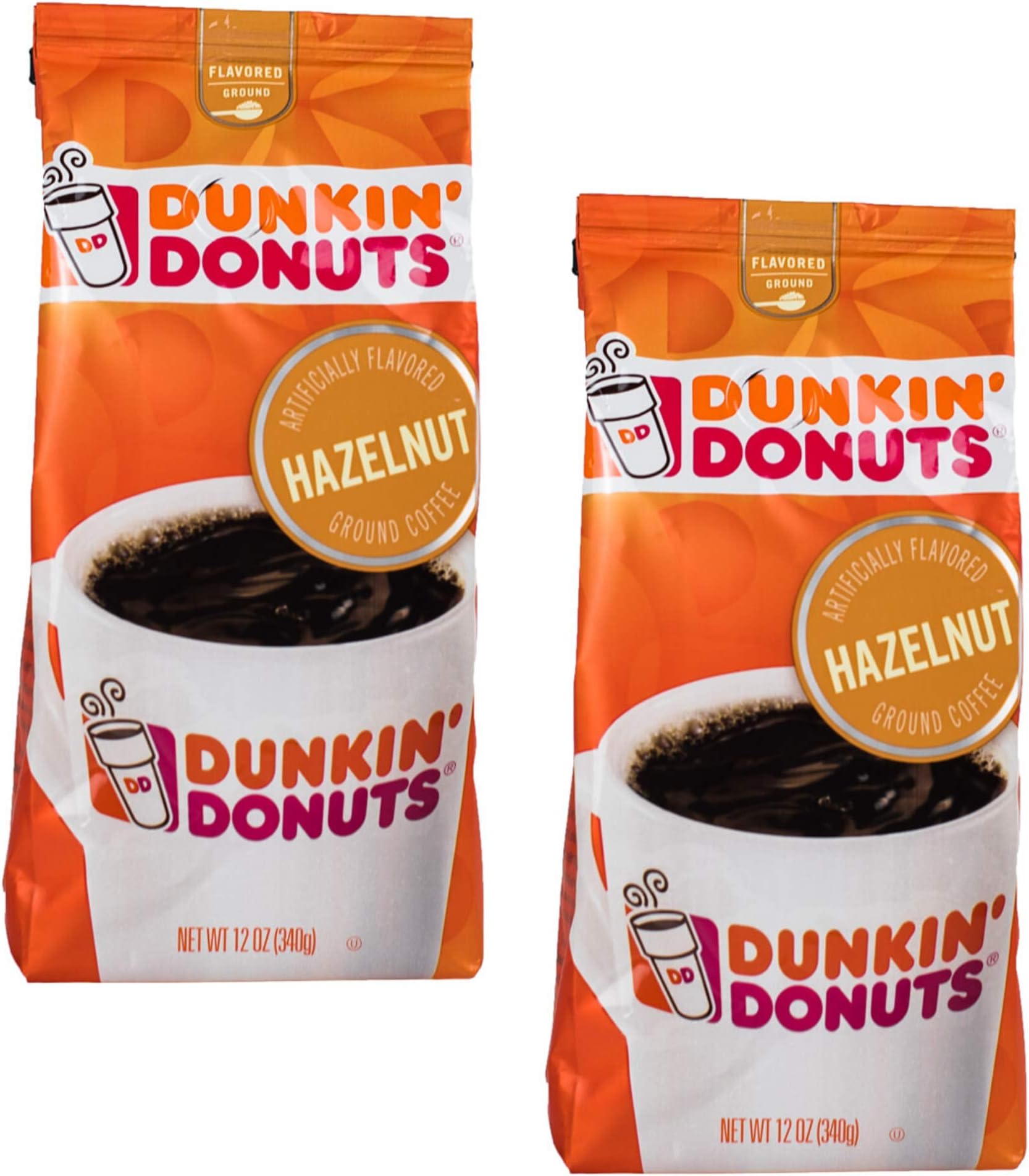 Hazelnut Ground Coffee (2-Pack), American Imported Roasted Kaffee, 340 Grams (12 Oz.) Per Bag (Available in 1 and 2-Packs)