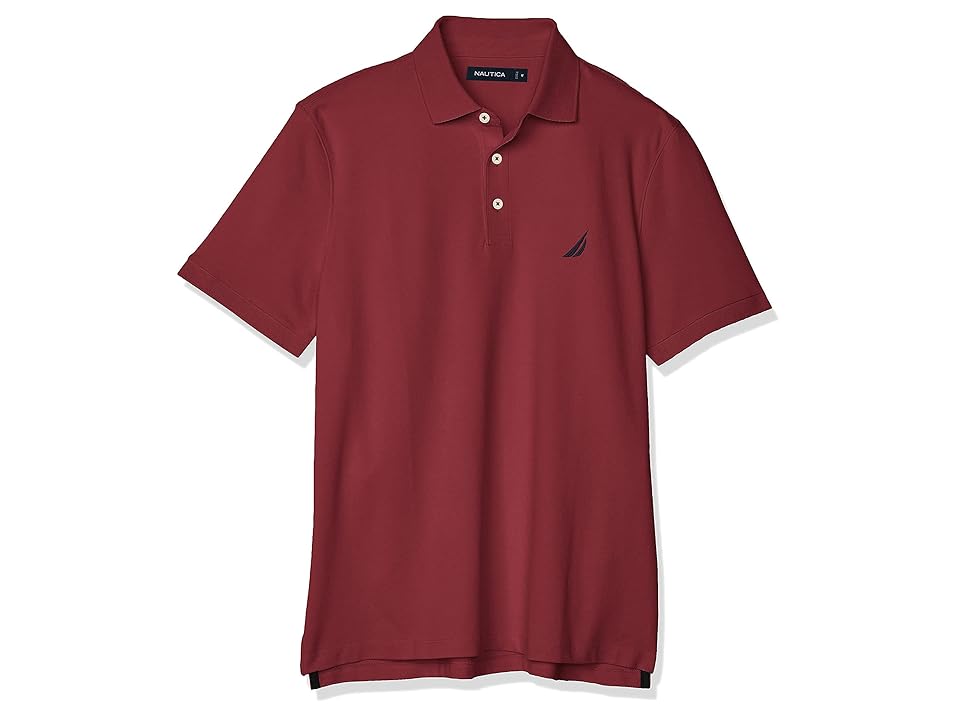 Nautica Men's Short Sleeve Solid Stretch Cotton Pique Polo Shirt (Barolo) Men's Clothing INTERNATIONAL SHIPPING