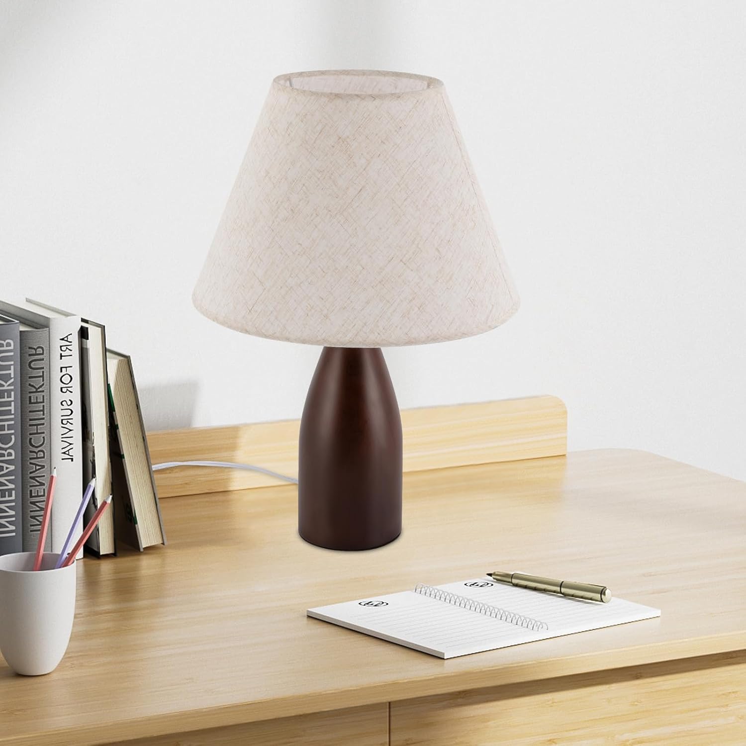 Table Lamp Bedside Dining Table Lamp,Flax Table Lamp Table Desk Reading Light E26 for Home, Coffee, Shops, Studies, Hallways, Living Rooms, Bedrooms, Bars, Aisles, Foyers, Hotels