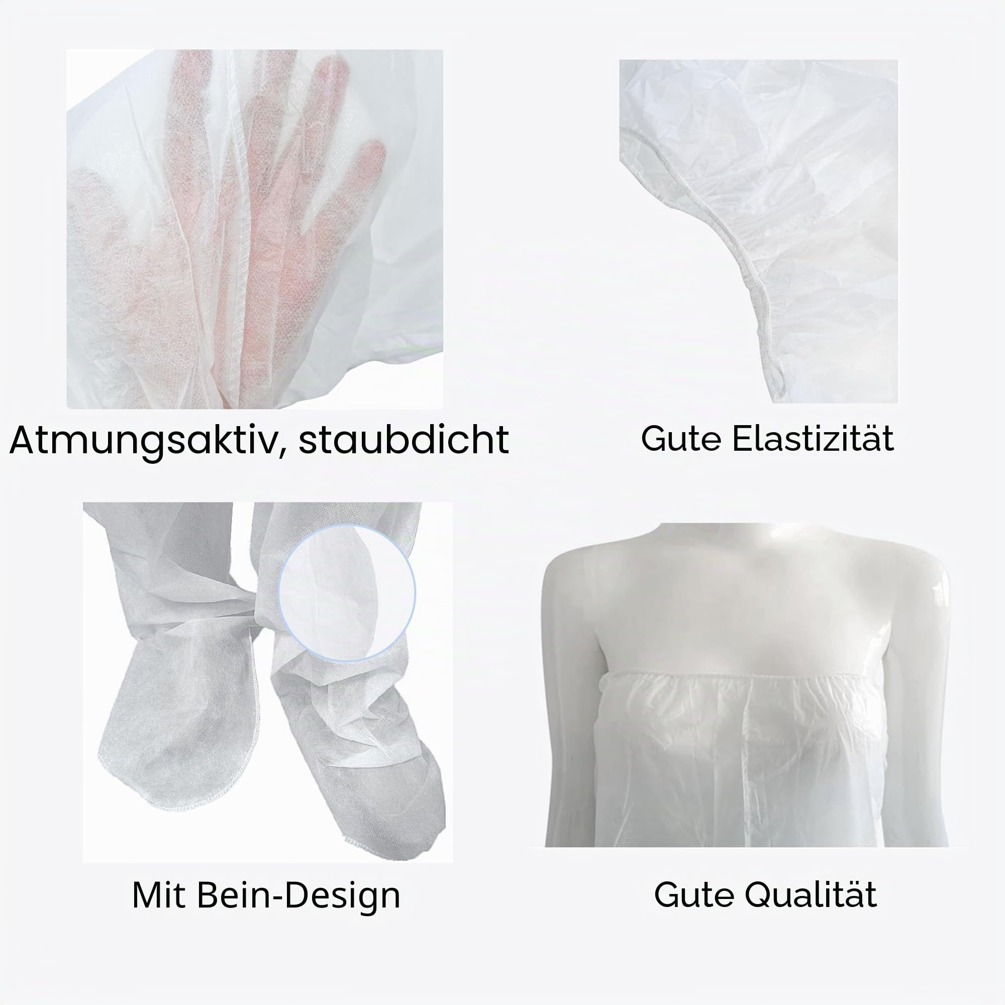Elitzia Einweg-Vlies-Schutzhose, lang, Sanitär, Yoga, Sauna, für Spa, Schönheit und medizinische Behandlungen, atmungsaktiv, staubdicht, reißfest, 10 Stück
