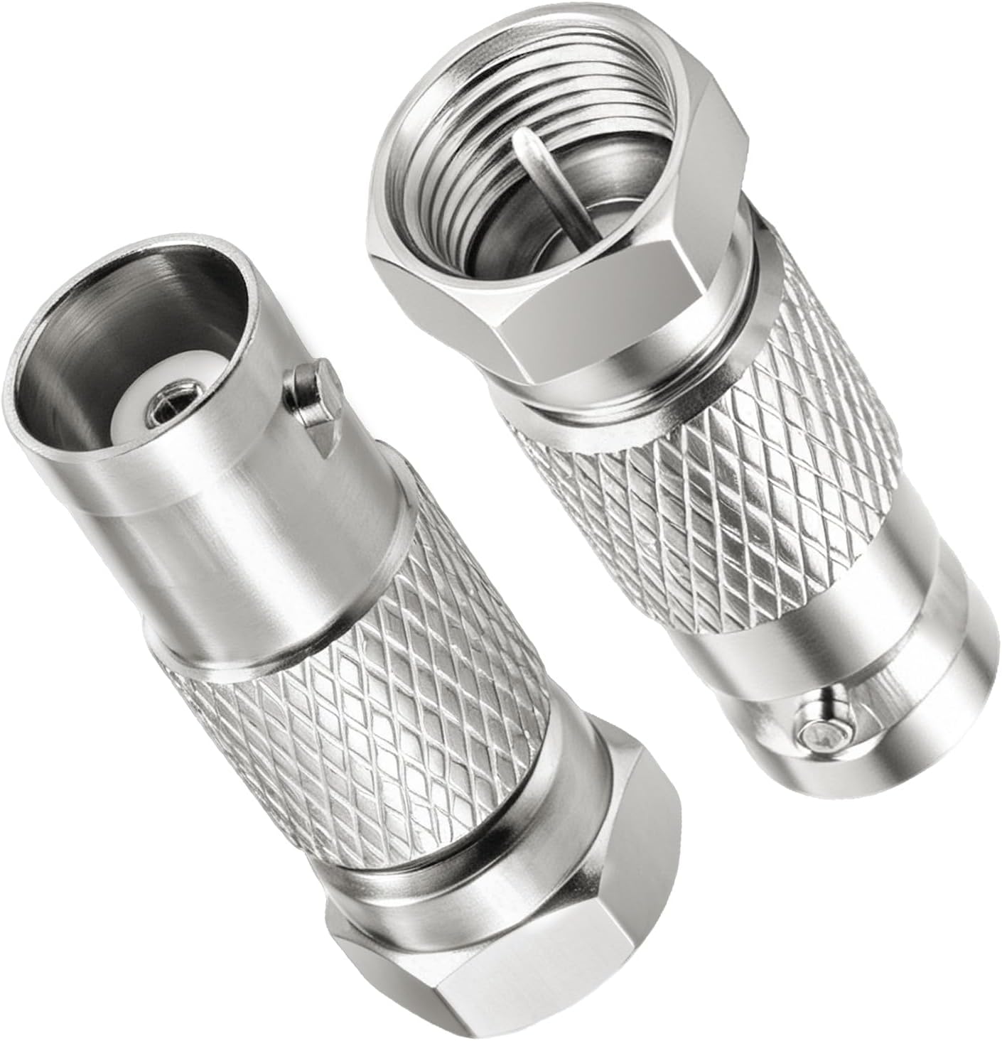 RFAdapter BNC to F Type , 2-Pack F Male to BNC Female Coax Connector for Radio Antenna and Video Applications