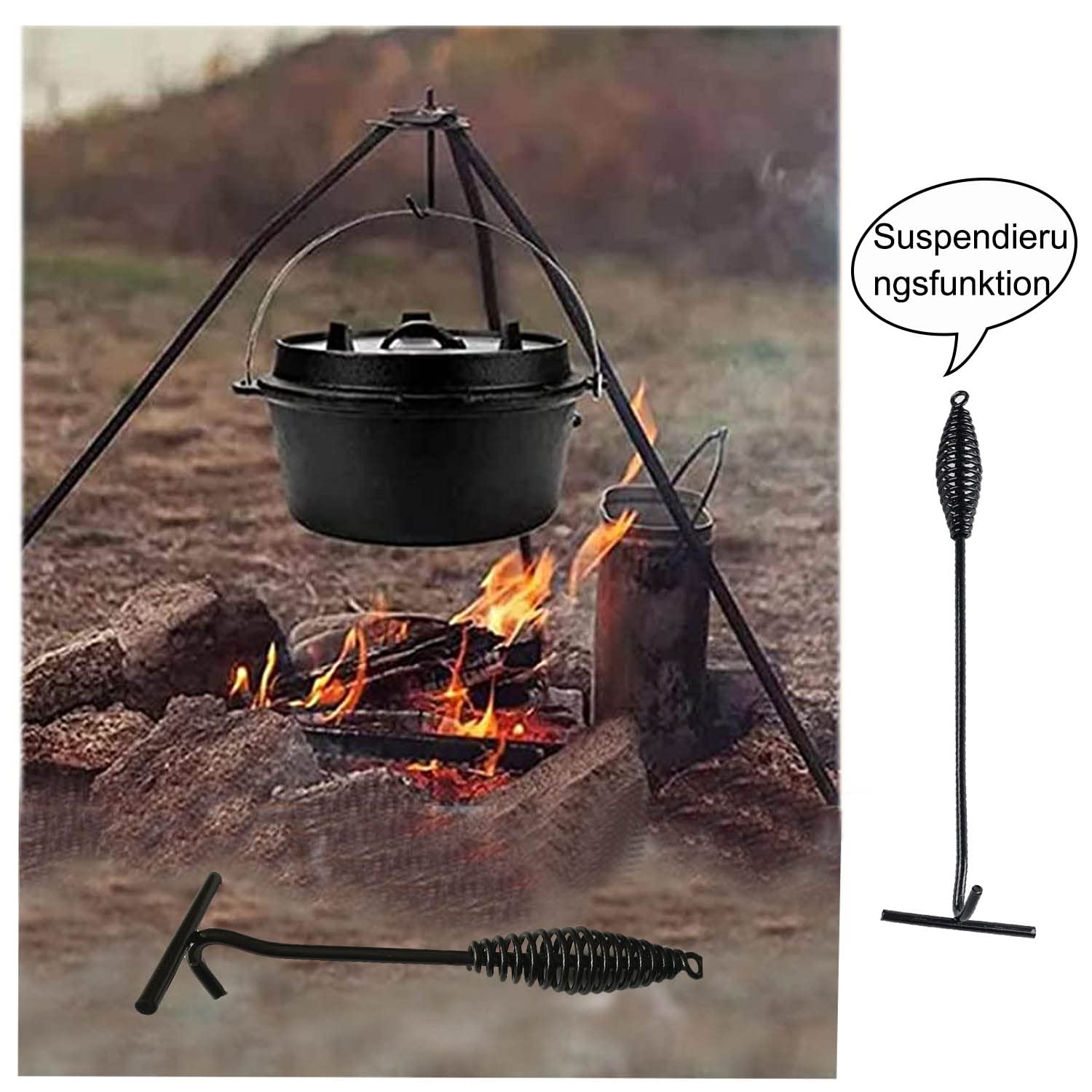 Dutch Ovens Sollevatore per Coperchio, Gancio Della Maniglia del Sollevatore del Coperchio da 26 CM per Sollevatore di Pentole per Uso Domestico All'Aperto