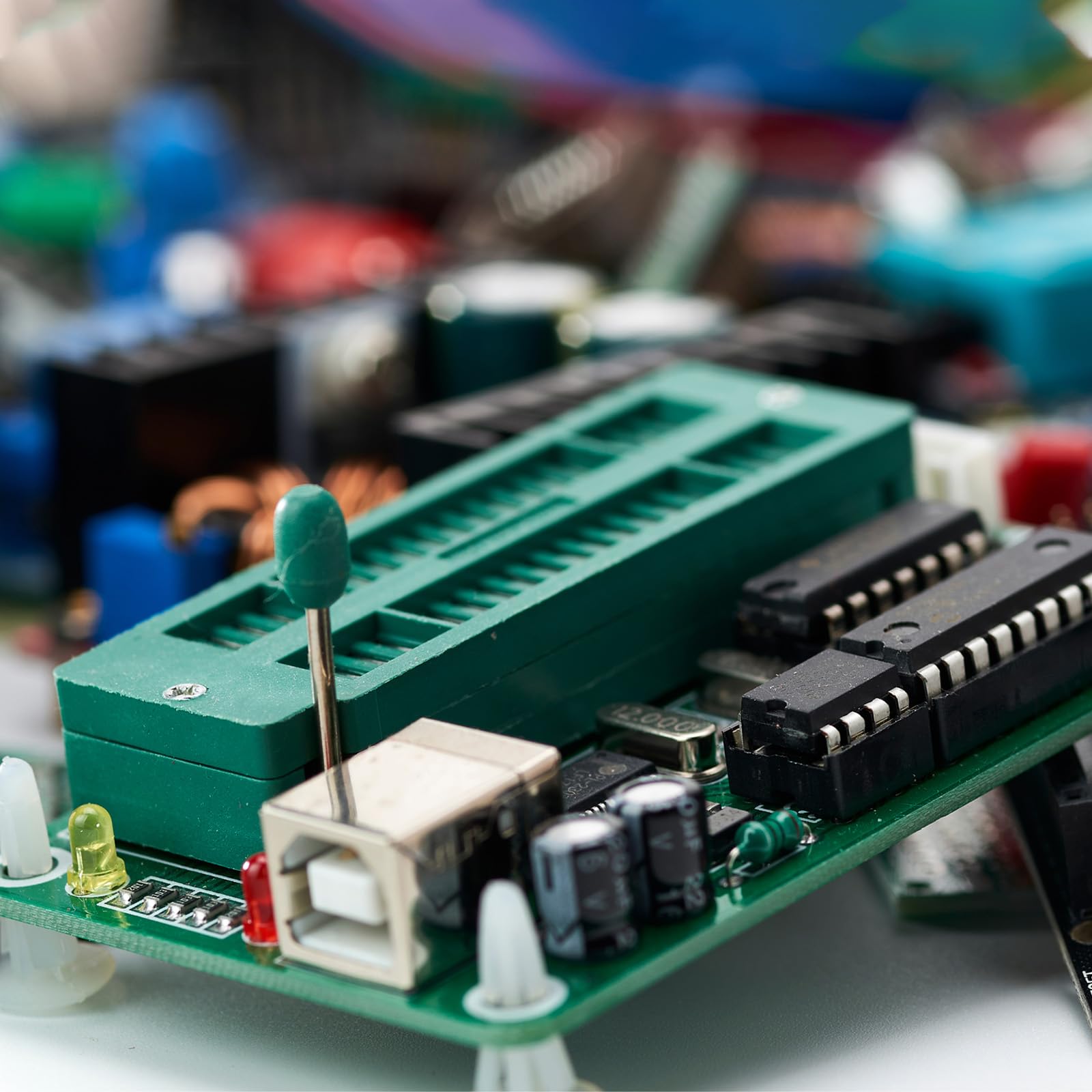 PATIKIL ZIF Uniwersalne gniazdo testowe IC 14 pinów 3,0 mm do mikrokontrolera, chipa, tablicy rejestracyjnej, programu IC, 5 sztuk