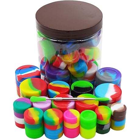 32-Piece Round Silicone Wax Containers for Dabs