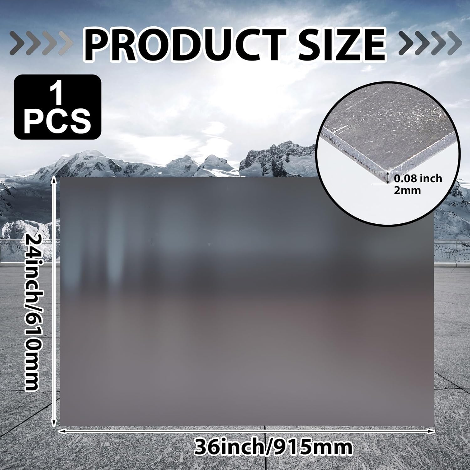 Hicarer 24 x 36 Inch A36 Carbon Steel Sheet 0.08" Thickness Length 14 Gauge Hot Rolled Steel Plate for Automotive Sheet Metal, Furniture or Industrial, Unpolished (Mill) Finish