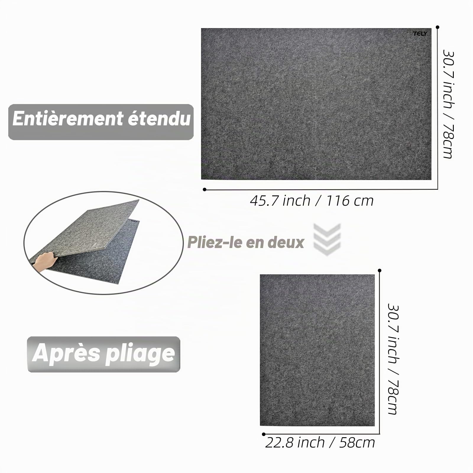 TELY Tapis de Puzzle en Feutre pour jusqu'à 2000 Pièces, Pliable pour Rangement Facile, Portable (Extra Large)