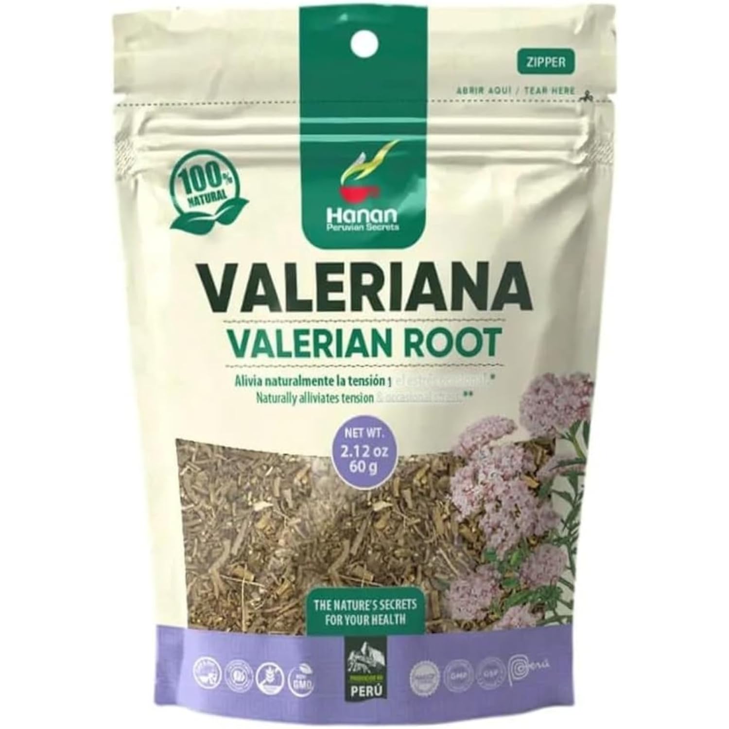 Hanan Valerian Root Tea 2.1oz or 60g of Te De Valeriana Loose Leaf Valerian Tea Valeerian, Valerain, Valeriana officinalis from Peru