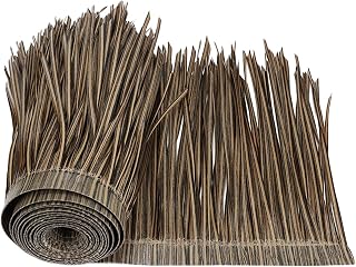 Straw Roof Thatch Panel Palm Thatch Roll Fake Fitments 39"x20" Decoration Artificial Palm Thatch Grass Skirting Roof for Bar Patio, B