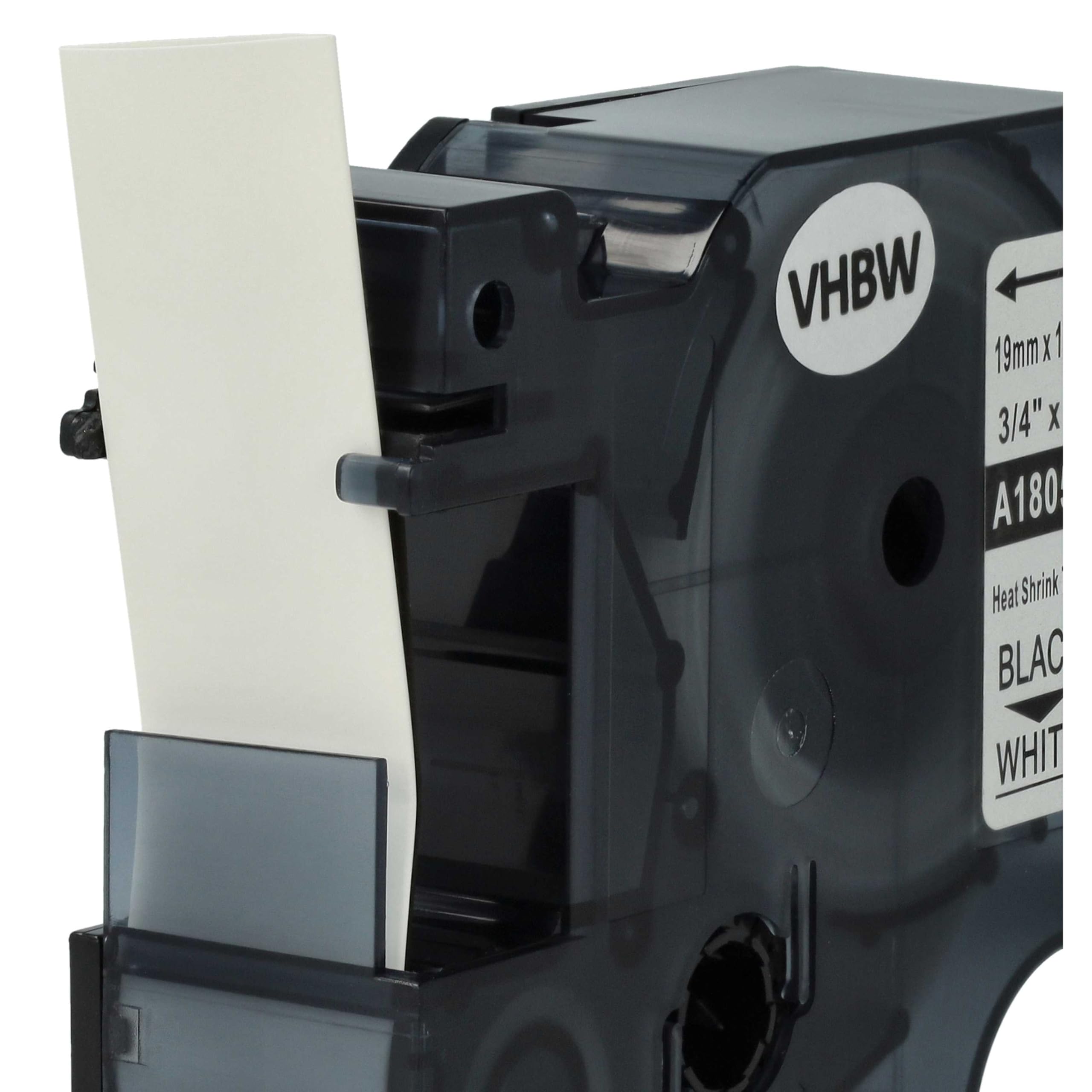 vhbw 5x Cassetta nastro sostituisce Dymo 18057 per etichettatrice nero su bianco, cassetta di tubi termoretrattili, 19 mm