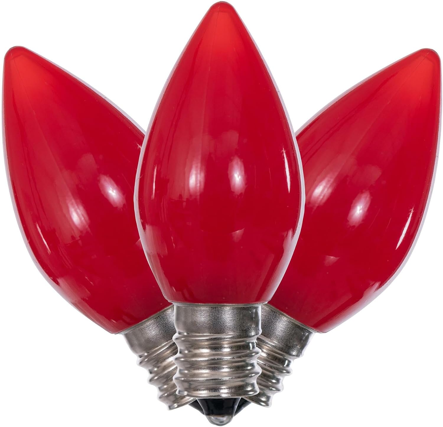 Vickerman C7 Ceramic LED Red Twinkle Bulb Nickel Base, 130V .96 Watts, 25 Bulbs per Pack