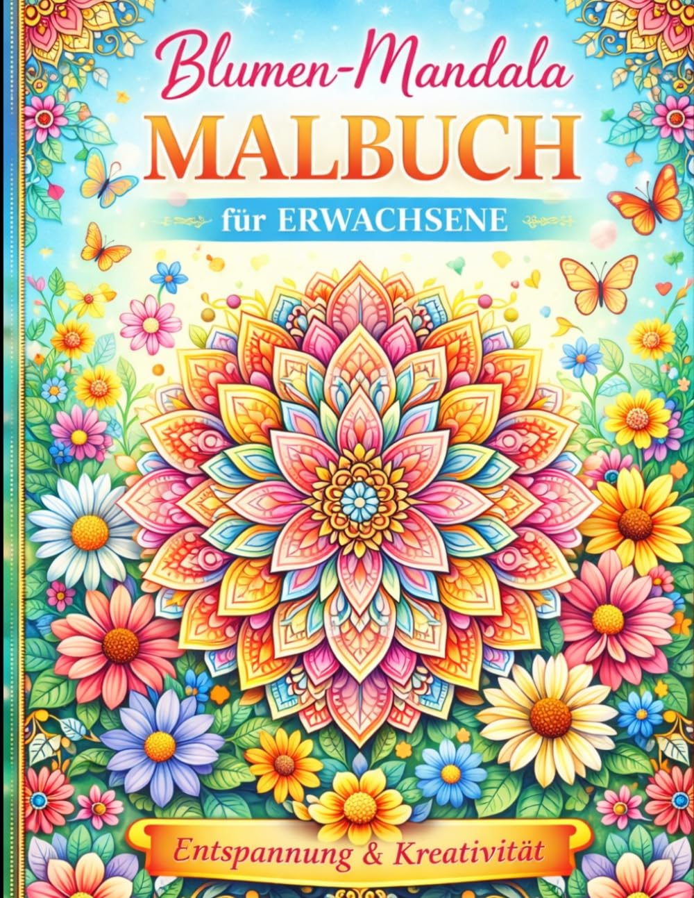 Blumen Mandala Malbuch für Erwachsene: Harmonische Blumen- und Mandala-Motive zum Entspannen, Abschalten und kreativ Sein