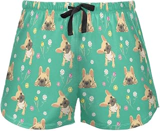vvfelixl Sleep Shorts For Women Puppy Dogs Pajama Shorts With Pockets Sleepwear Pants S-Xxl