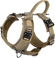 Vista 13 de ICEFANG Arnés de correa para perro con 4 hebillas de metal, para perro de tamaño grande, chaleco K9, pecho en forma de Y, arnés ajustable