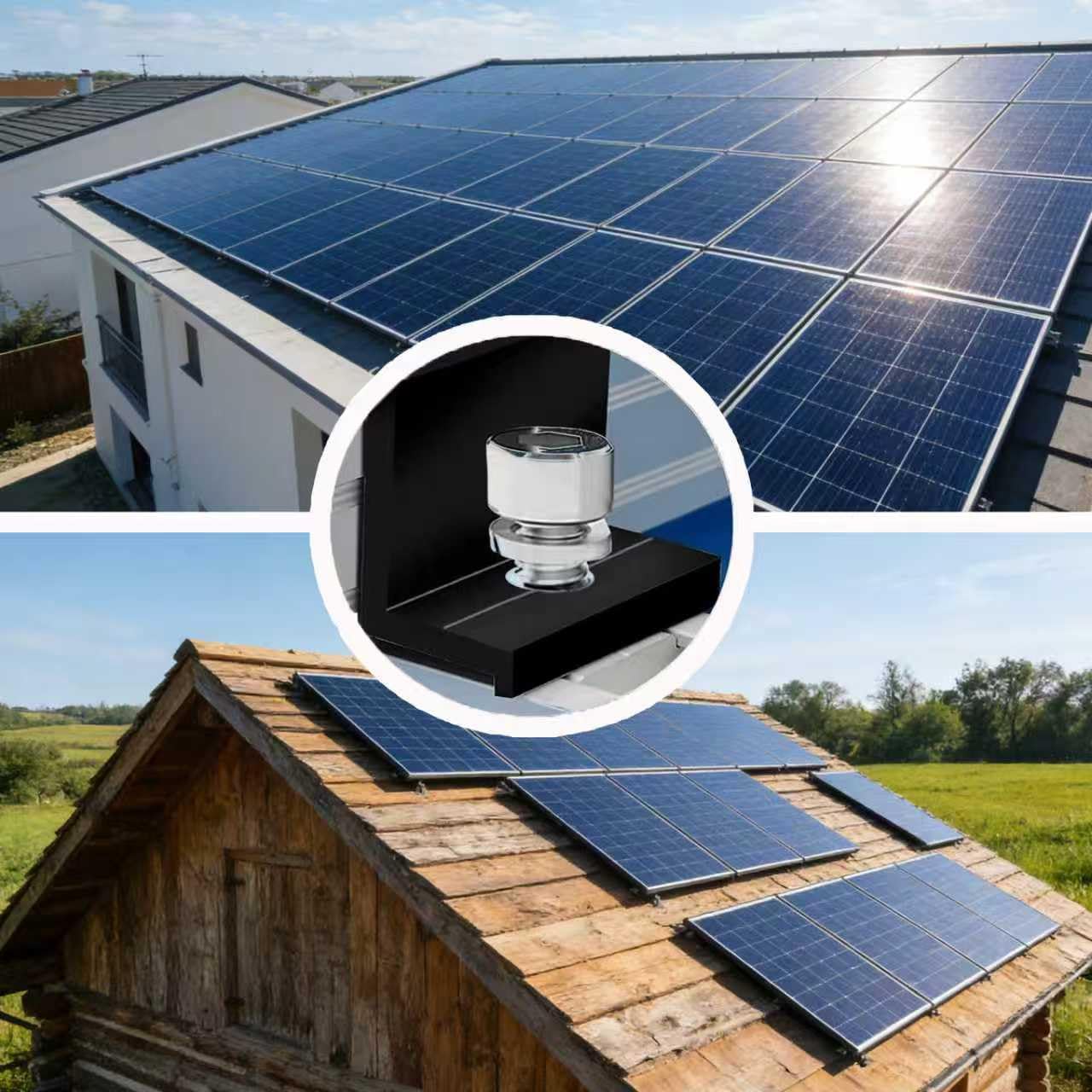8 pezzi supporto per modulo solare da 40 mm, morsetti terminali terminali in alluminio PV nero, pannello solare con supporto a Z, morsetto solare regolabile per tetti, camper, barche e pareti