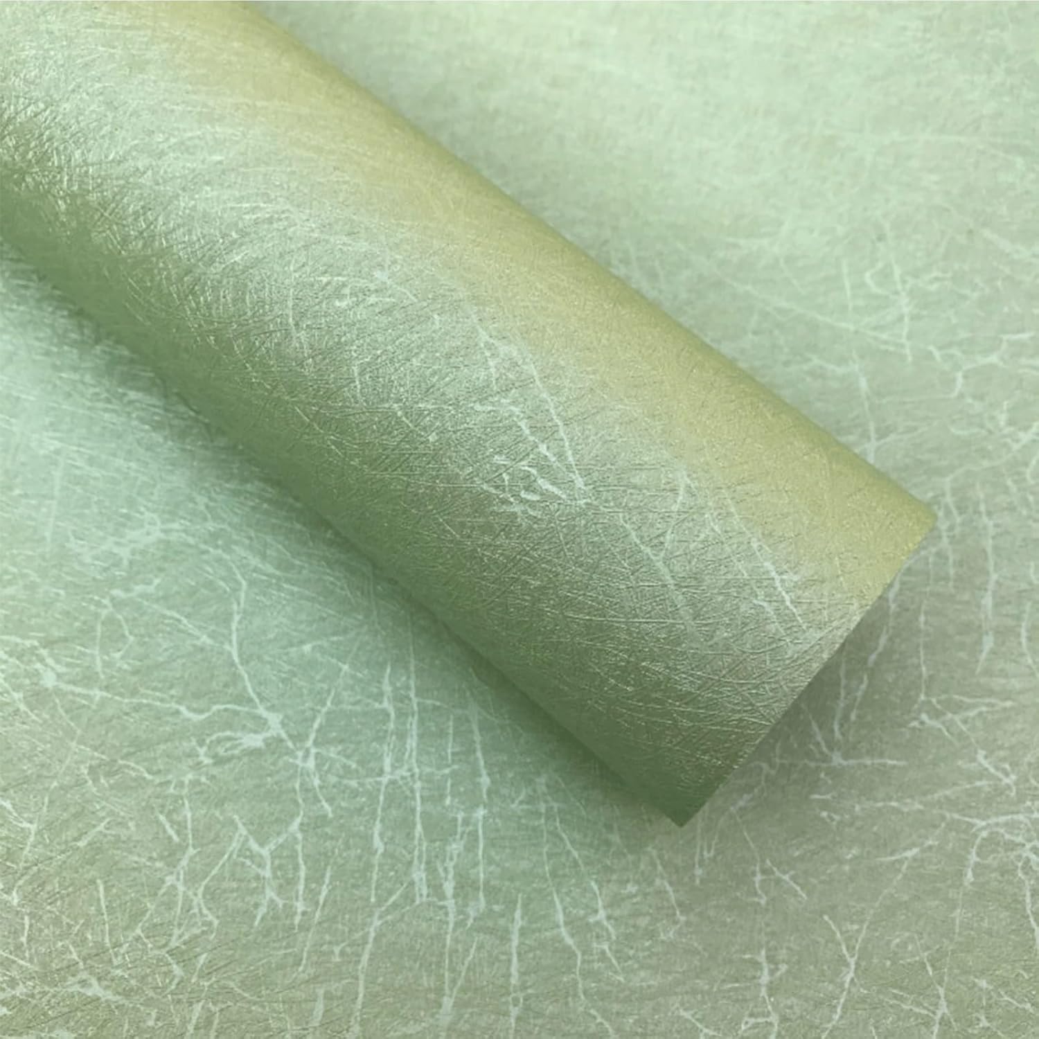 Peel-and-Stick Wallpaper Silk-Embossed Pattern self-Adhesive Removable Vintage Film Cabinet Furniture countertop Shelf(Green,5m)