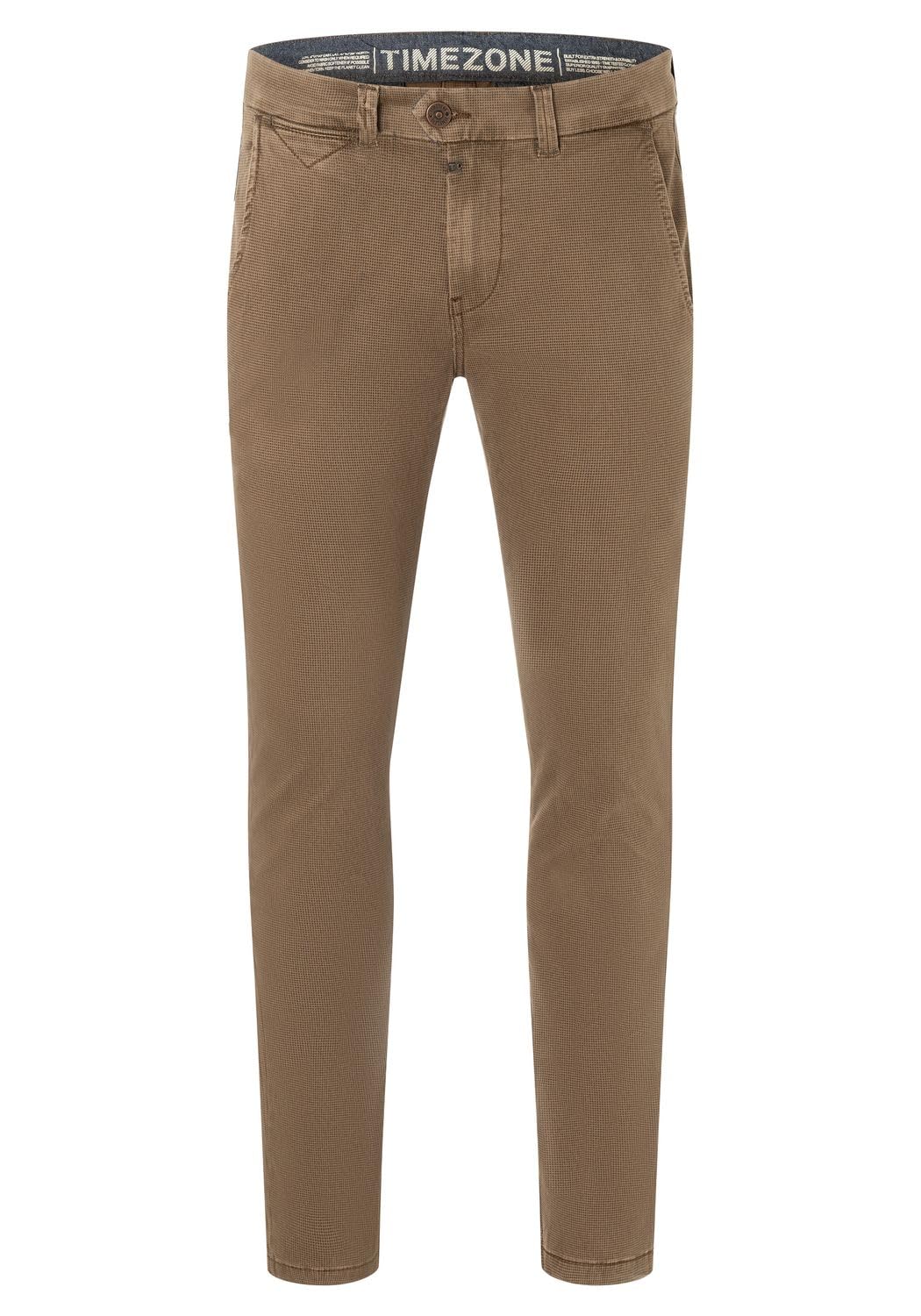 Timezone Herren Chino Hose Slim JANNOTZ - Slim Fit - Braun Grau Grün Baumwolle