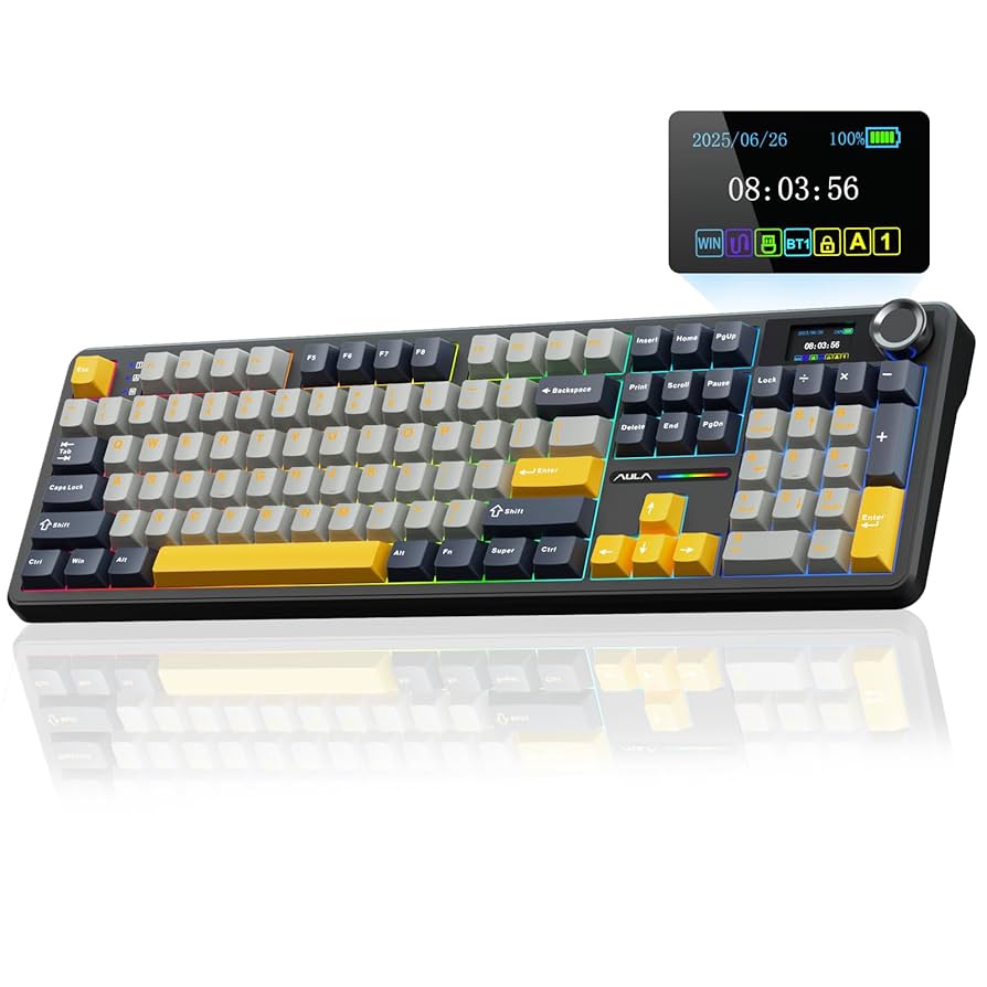 ⭐︎ALOB Amazon.com: AULA F108 PRO - Wireless Mechanical Keyboard