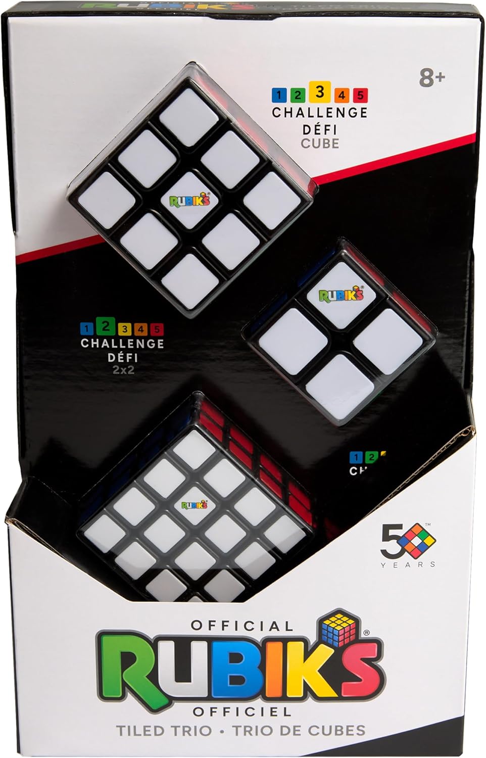 Spin Master Rubik's Cube Trio 3D Puzzle Includes 2x2 Mini Cube, 3x3 Cube and 4x4 Cube