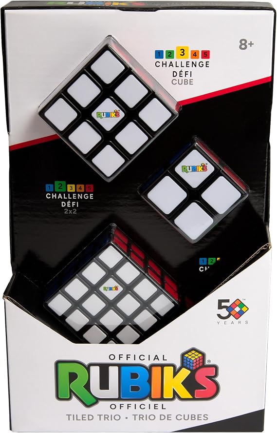 Spin Master Rubik's Cube Trio 3D Puzzle Includes 2x2 Mini Cube, 3x3 Cube and 4x4 Cube