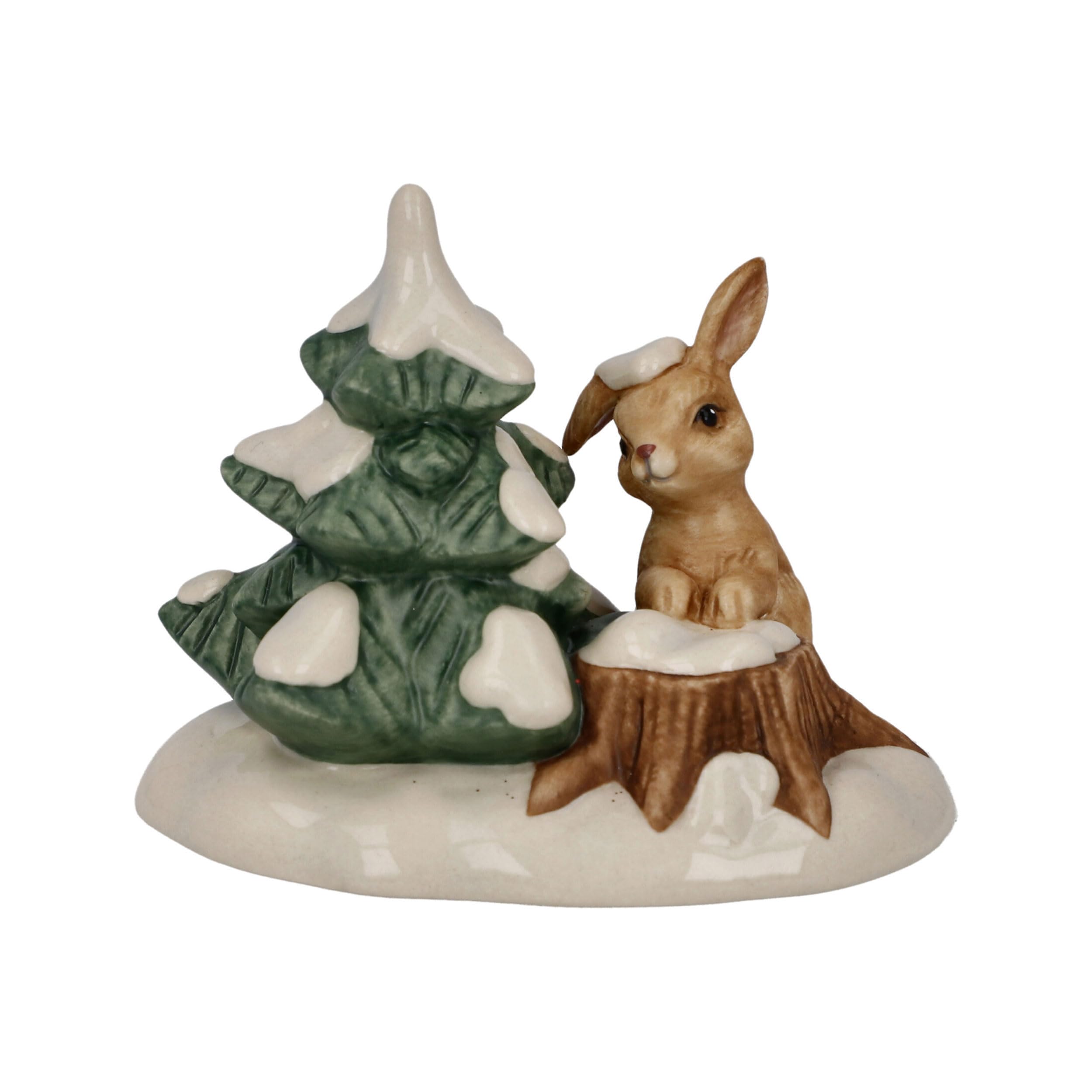 Goebel Multicolor 66-704-26-1 Christmas Figurine Winter Forest Drolling Bunny Made Of Porcelain Height 6.5 Cm