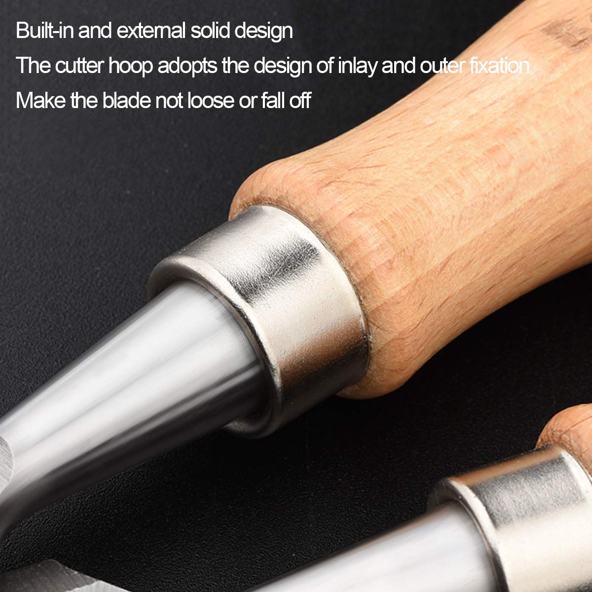 Juego De Cinceles Para Madera, Construcción Cr-V, Mangos De Madera Con Extremo De Martillo Para Carpintería, Tallado, Ancho Del Cabezal De Corte: 8 Mm, 14 Mm, 16 Mm, 18 Mm, 32 Mm, 38 Mm, Juego De 6 P