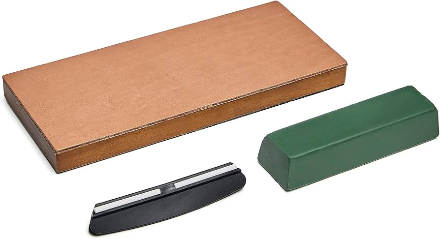 Lederen strop blok met compound, hoekgeleiding, messenset, antislip lederen stroppingsblok voor het slijpen, honingmes, recht scheerapparaat, houtsnijmachine beitel