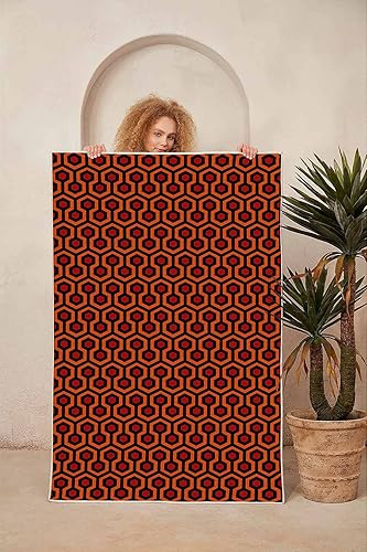 Miniatura 3 de LaModaHome Alfombra antideslizante Alfombra geométrica roja, suave, lavable a máquina, para dormitorio, interior y exterior, alfombra de baño para