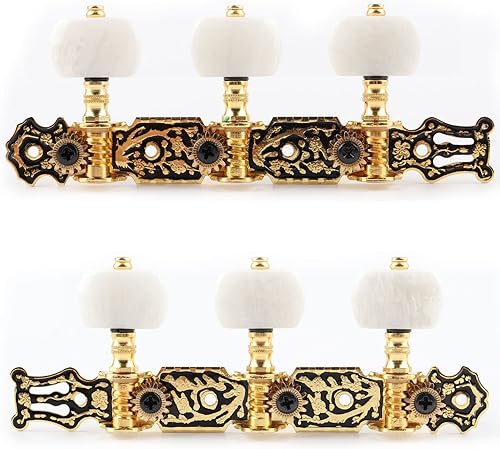 Vista 40 de Mr.Power Afinadores de guitarra, cabezales de máquina de 3+3 juegos de teclas de afinación, clavijas de cuerda para guitarra clásica